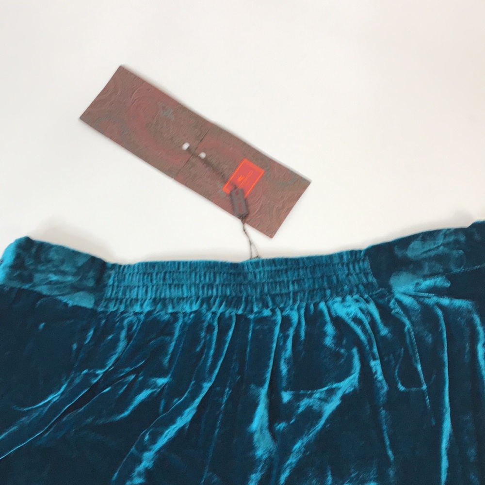 NWT ETRO Greenish teal velvet palazzo trousers - Picture 10 of 14